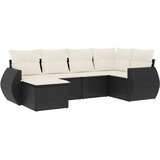  6-dijelni set vrtnih sofa s jastucima crni od poliratana | shoptok.hr