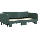 VidaXL Izvlečna dnevna postelja temno zelena 80x200 cm žamet Slike