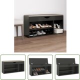 The Living Store Klop za čevlje z blazino siva 104x30x49 cm inženirski les - Klop Za Čevlje, (21744457) Cene