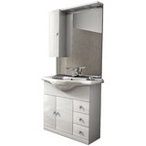 BADEN HAUS Kopalniški sestav Clara 85, levi (85 cm, bela, sijaj, LED) | Shoptok.si