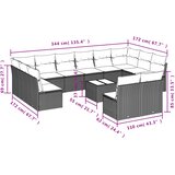  13-dijelni set vrtnih sofa s jastucima poliratan crni | shoptok.hr
