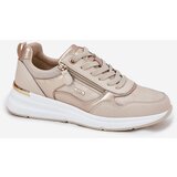 EVENTO Leather Sports Shoes Sneakers Women With Zipper Beige Lilimia | shoptok.hr