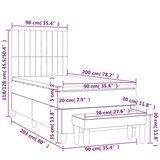 Box spring krevet s madracem tamnoplavi 90x200 cm baršunasti | shoptok.hr