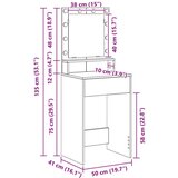 vidaXL Staro drvo Drvo i staklo 50 x 41 x 135 cm Toaletni stol | shoptok.hr