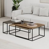 Marckeric Stolići za kavu u setu 3 kom s pločom stola u dekoru oraha u prirodnoj boji 70x110 cm Titan – | shoptok.hr