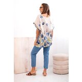 Kesi Włoski Women's cotton shirt with a floral pattern beige | shoptok.hr