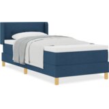  Postelja z vzmetnico z vzmetnico Modra 90 x 190 cm blago, (5000127797) | Shoptok.si