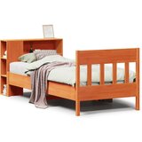 vidaXL Knjižna postelja brez vzmetnice vošč. rjava 100x200 cm borovina, (21607397) | Shoptok.si