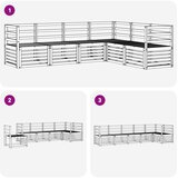  Set vanjskih sofa 6 pcs Bijela 304 x 126,5 x 73 cm | shoptok.hr
