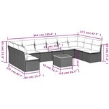  11-dijelni set vrtnih sofa od poliratana s jastucima sivi | shoptok.hr