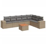  8-dijelni set vrtnih sofa od poliratana s jastucima bež | shoptok.hr