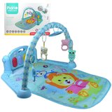Magic Toys Modra igralna preproga z levom in otroškim klavirjem 64x78cm | Shoptok.si