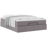  Otomanski posteljni okvir z vzmetnico siv 140x190 cm um. usnje, (22011848) | Shoptok.si
