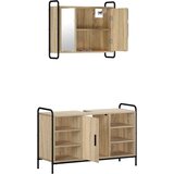  Set ormarića za kupaonicu 2 kom. Hrast sonoma 65 5 x 34 x 61 cm - Hrast sonoma Kuhinjska elemenata (1 vrata i 2 police) + viseći | shoptok.hr