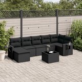 vidaXL 8-dijelni set vrtnih sofa od poliratana s jastucima crni | shoptok.hr