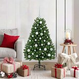 vidaXL Umestno božično drevo z LED lučmi Zelena 120 cm PVC in kovina | Shoptok.si