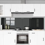  Kuhinjski zid 2 pcs Crna 110 x 60 cm Staklo otporno na udarce | Shoptok.si