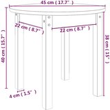  Stolić za kavu crni Ø 45x40 cm od masivne borovine | shoptok.hr