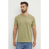 Tommy Hilfiger Bombažna kratka majica zelena barva