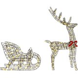 vidaXL Reindeer vuče saonice Topla bijela 120 cm 55 cm Ratan | shoptok.hr