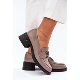 VINCEZA Leather Moccasins On Heel