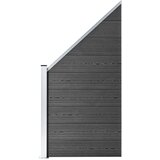 vidaXL Ograjni panel WPC 95x(105-180) cm črn Cene