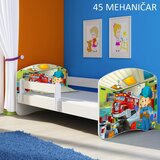  Otroška postelja ACMA z motivom, stranska bela 160x80 cm 45 Mehanik | Shoptok.si