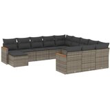  12-dijelni set vrtnih sofa od poliratana s jastucima sivi | shoptok.hr