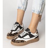 Gemre Black and white sneakers with leopard print accents Meril | Shoptok.si