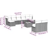  10-dijelni set vrtnih sofa poliratan s jastucima svijetlosivi | shoptok.hr