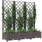 vidaXL Vrtna sadilica s rešetkom smeđa 120 x 40 x 121 5 cm PP | shoptok.hr