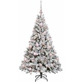  Umjetno božićno drvce s kuglicom 150 cm 150 LED lampica - Zelena i bijela 150 cm s LED-ima i ružičastim lopticama | shoptok.hr