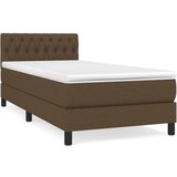 Maison Chic Box spring postelja - Vzmetna postelja z vzmetnico temno rjava 90x200 cm blago SL330, (21909198) | Shoptok.si