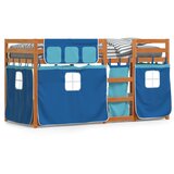 vidaXL Krevet na kat sa zavjesama plavi 90 x 200 cm od borovine Cijene