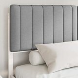  Posteljni okvir z oblazinjenim vzglavjem Svetlo siva | Shoptok.si