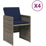 Maison Chic Vrtni stoli - Stol za vrt z blazinami 4 kosi siv poli ratan JS2262, (21876907) Cene