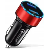 HITRI AVTOMOBILSKI POLNILEC USB QC 3.0 VODIL MERILNIK NAPETOSTI BATERIJE, (21748268)