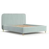 Maison de Rêve Mentolno zelena oblazinjena zakonska postelja s prostorom za shranjevanje z letvenim dnom 160x200 cm Noto – Cene