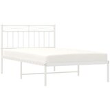 Metalni okvir za krevet s uzglavljem bijeli 107x203 cm | shoptok.hr