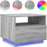  Stolić za kavu s LED svjetlima siva boja hrasta 50x49x40 cm | shoptok.hr