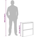 Ormarić za cipele 2 razine s ogledalom bijeli 63 x 17 x 67 cm | shoptok.hr