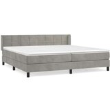 Box spring postelja z vzmetnico svetlo siva 200x200 cm žamet, (20726948) | Shoptok.si
