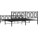  Metalni okvir kreveta uzglavlje i podnožje crni 193x203 cm | shoptok.hr