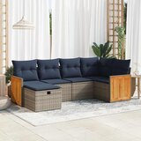 vidaXL 6-dijelni set vrtnih sofa od poliratana s jastucima sivi | shoptok.hr