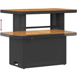 vidaXL 8-delna vrtna sedežna garnitura s blazinami Črn poly ratan akacija | Shoptok.si