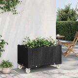  Cvetlično korito s kolesi črno 80x50x54 cm PP | Shoptok.si