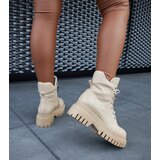Gemre Beige leather insulated ankle boots Karino | Shoptok.si