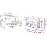  2-dijelni set sofa s jastucima smeđi od tkanine | shoptok.hr