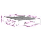 vidaXL Krevet s daskama s pohranom Smeđa 120 x 190 cm Masivna borovina | shoptok.hr