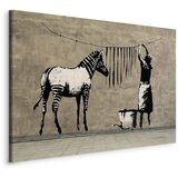  Slika - Banksy: Washing Zebra on Concrete (1 Part) Wide 90x60 Na talijanskom platnu | shoptok.hr